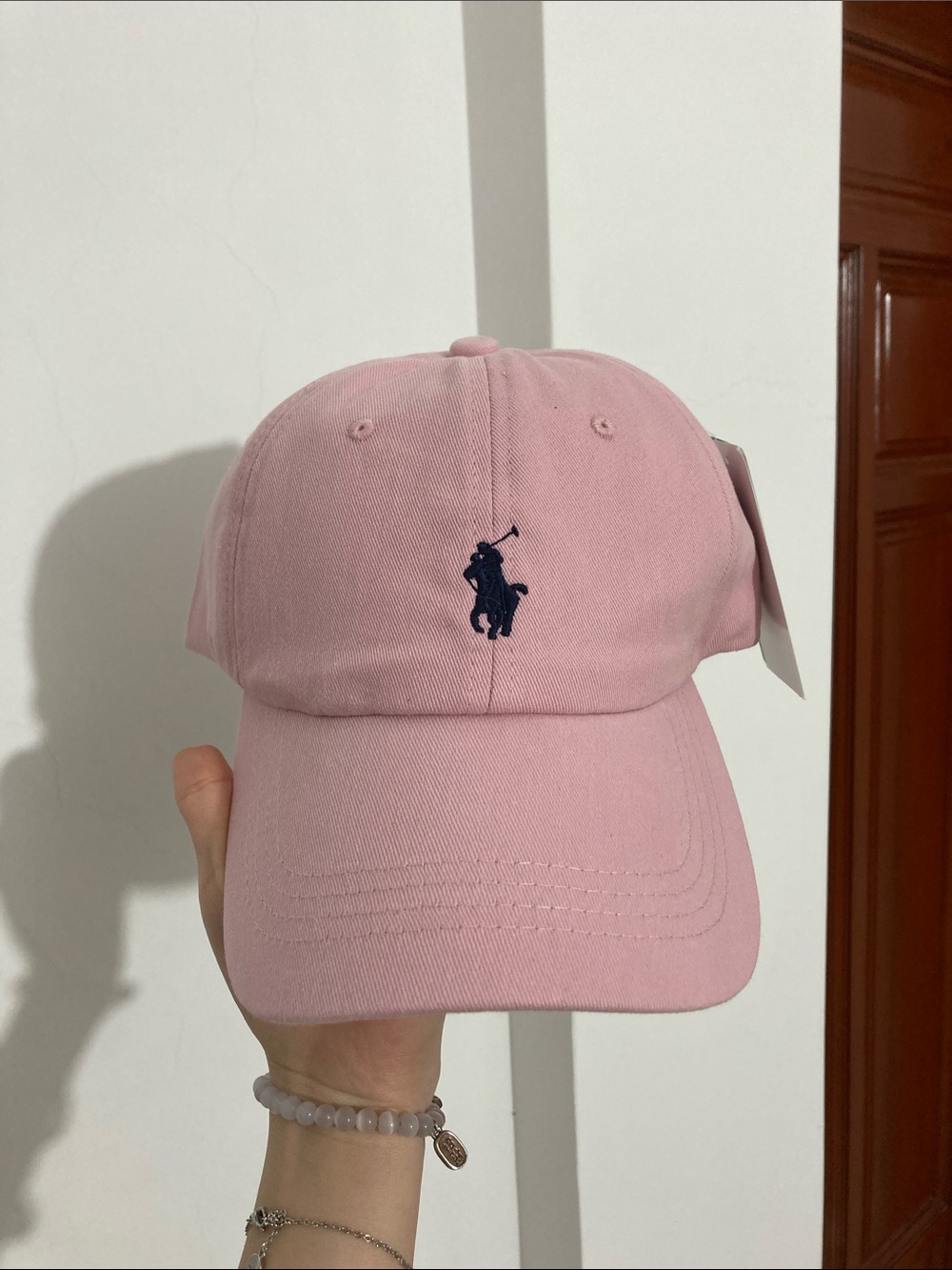 Ralph Lauren Pink Baseball Cap with Navy Polo Player